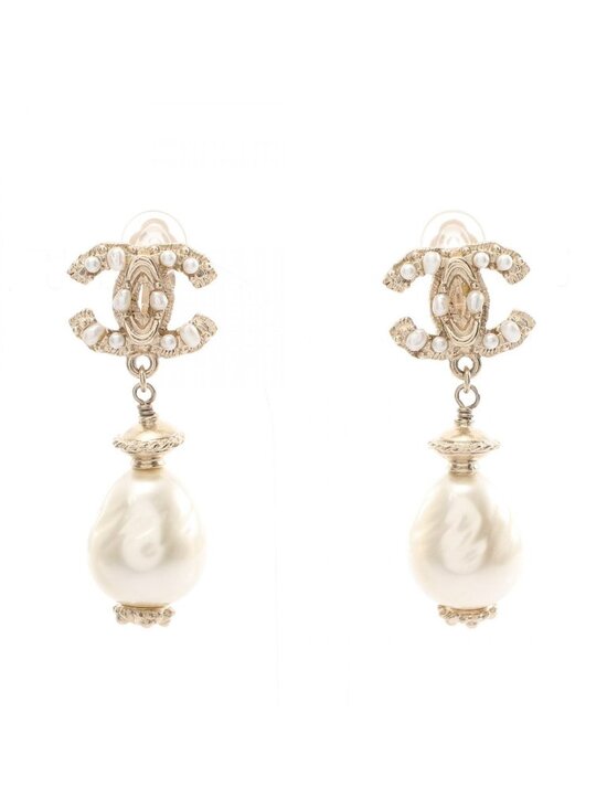 Chanel Jewelry - Chanel Earrings Swing Pearl CC Logo